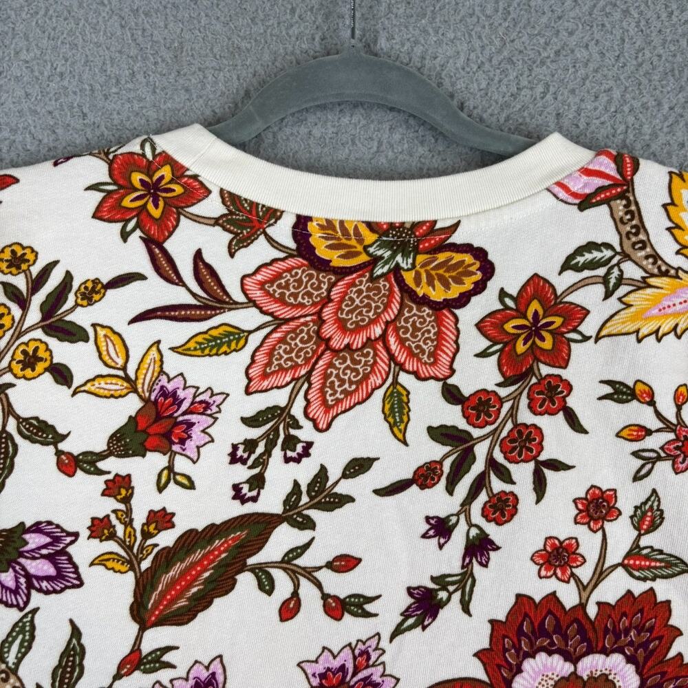 Talbots Floral Top XL Crewneck Sweatshirt Blooming Jacobean 100% Cotton 2025 - Picture 14 of 15